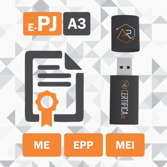 Certificado Digital para Pessoa Jurídica A3 de 18 meses em token para ME/EPP/MEI (e-PJ A3)